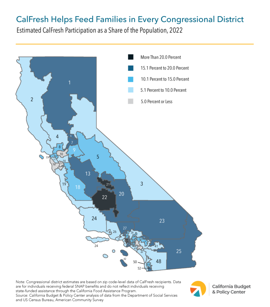 Map of CalFresh Participation by Congressional District