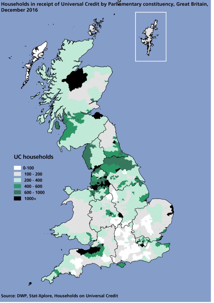 £416 Monthly Loss Confirmed by DWP; What Every Family in the UK Must Do Before It’s Too Late 3 Map of the United Kingdom highlighting regions with the highest number of affected Universal Credit claimants
