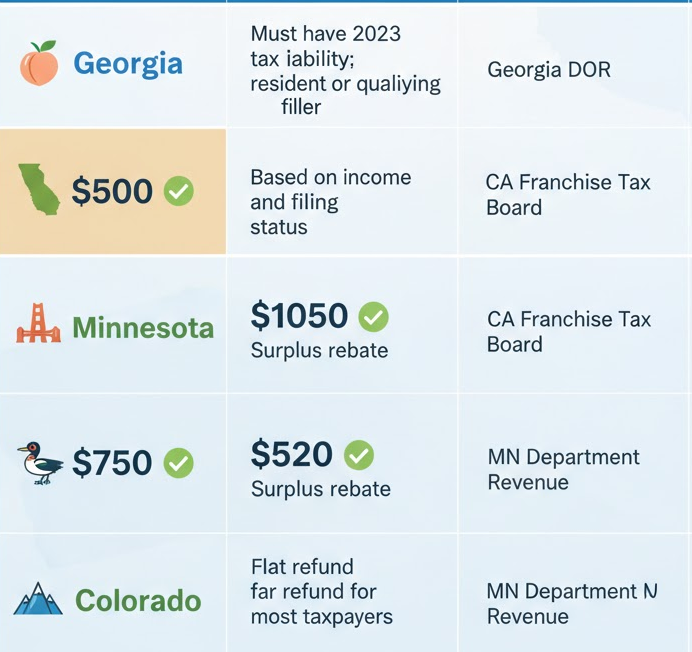 $500 Relief Checks Coming to One State: Check Eligibility Criteria and Payment Dates 3 State Relief Check Amounts in Georgia, California, Minnesota, and Colorado