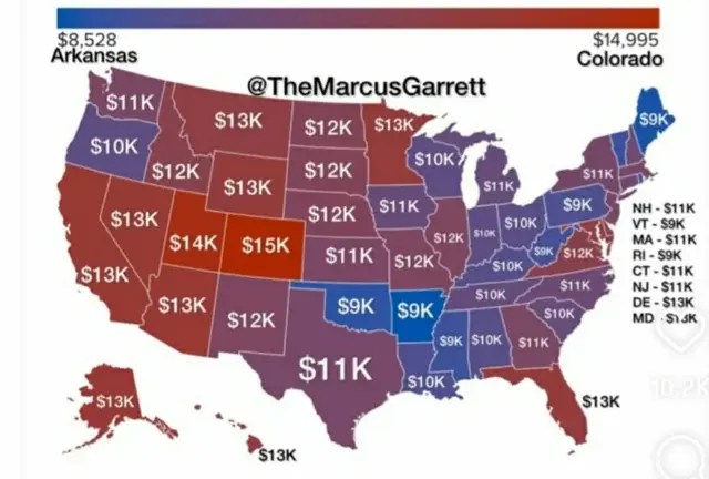Why Millions of Retirees May Miss Out on the Full 2026 COLA Increase - Check Details 5 U.S. map showing cost-of-living variations by state and estimated net COLA benefit