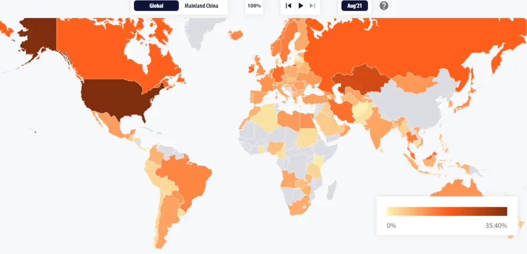 Les Ultra-Riches Encore Plus Riches Grâce À La Crypto Et À L’IA Els Blokker En Forte Baisse Après Une Querelle Familiale 3 Carte mondiale montrant les principaux hubs de richesse liés à l’IA et à la crypto.