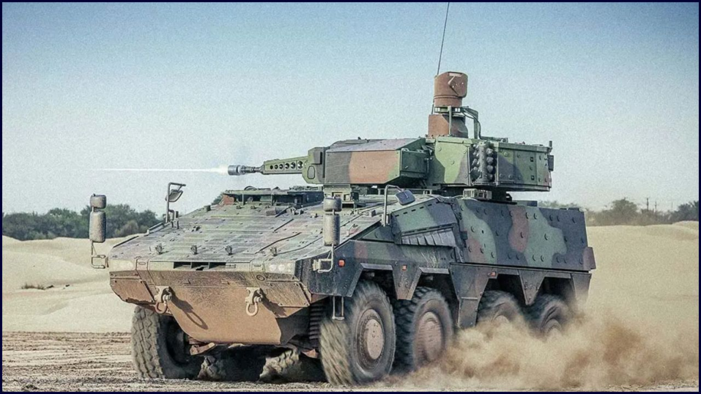 Un véhicule blindé Schakal présenté lors d'une démonstration militaire en Allemagne